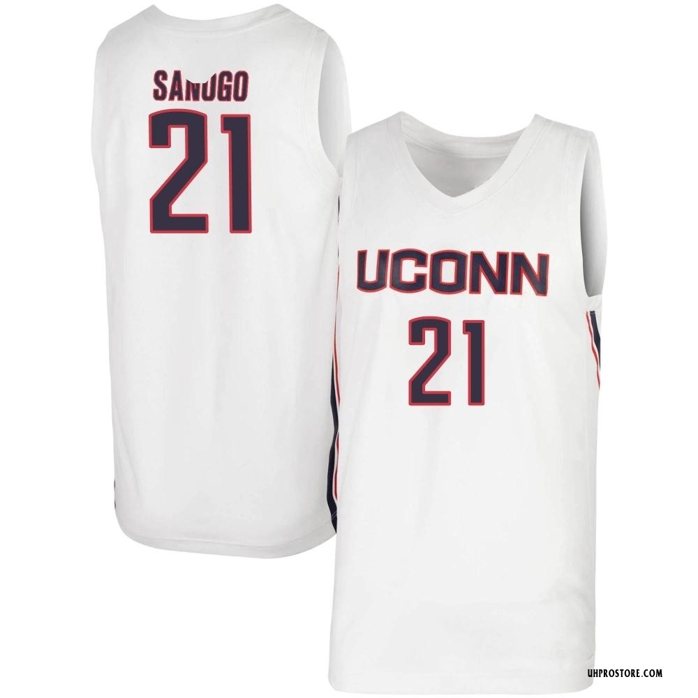 Men's Adama Sanogo UConn Huskies Replica Basketball Jersey - White