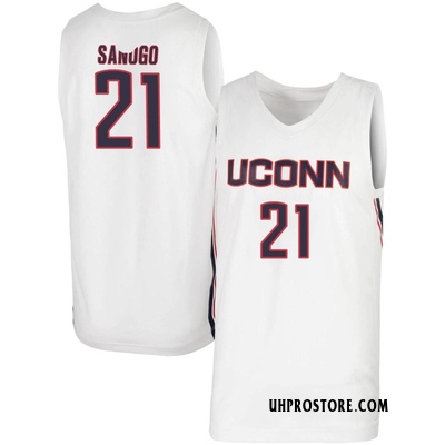 Men's Adama Sanogo UConn Huskies Replica Basketball Jersey - White