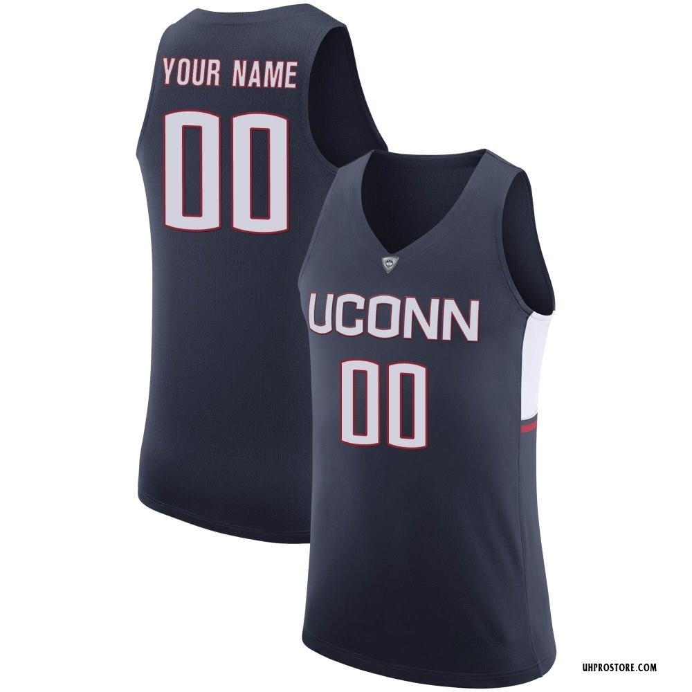 Men's Custom UConn Huskies Replica Basketball Jersey - Navy