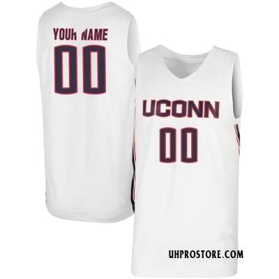 Men's Custom UConn Huskies Replica Basketball Jersey - White