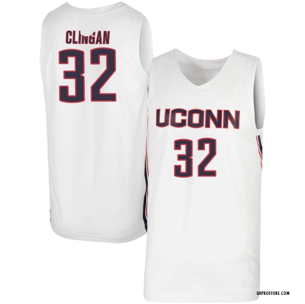Men's Donovan Clingan UConn Huskies Replica Basketball Jersey - White