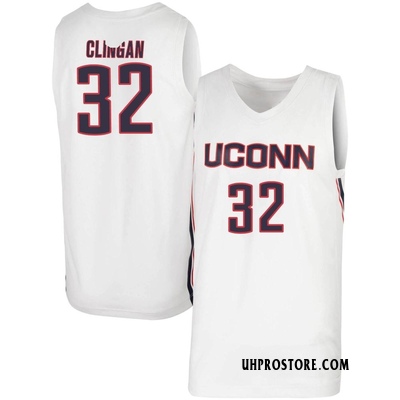 Men's Donovan Clingan UConn Huskies Replica Basketball Jersey - White