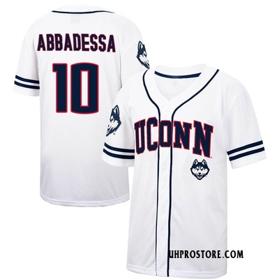 Men's Jude Abbadessa UConn Huskies Replica Colosseum /Navy Free Spirited Baseball Jersey - White