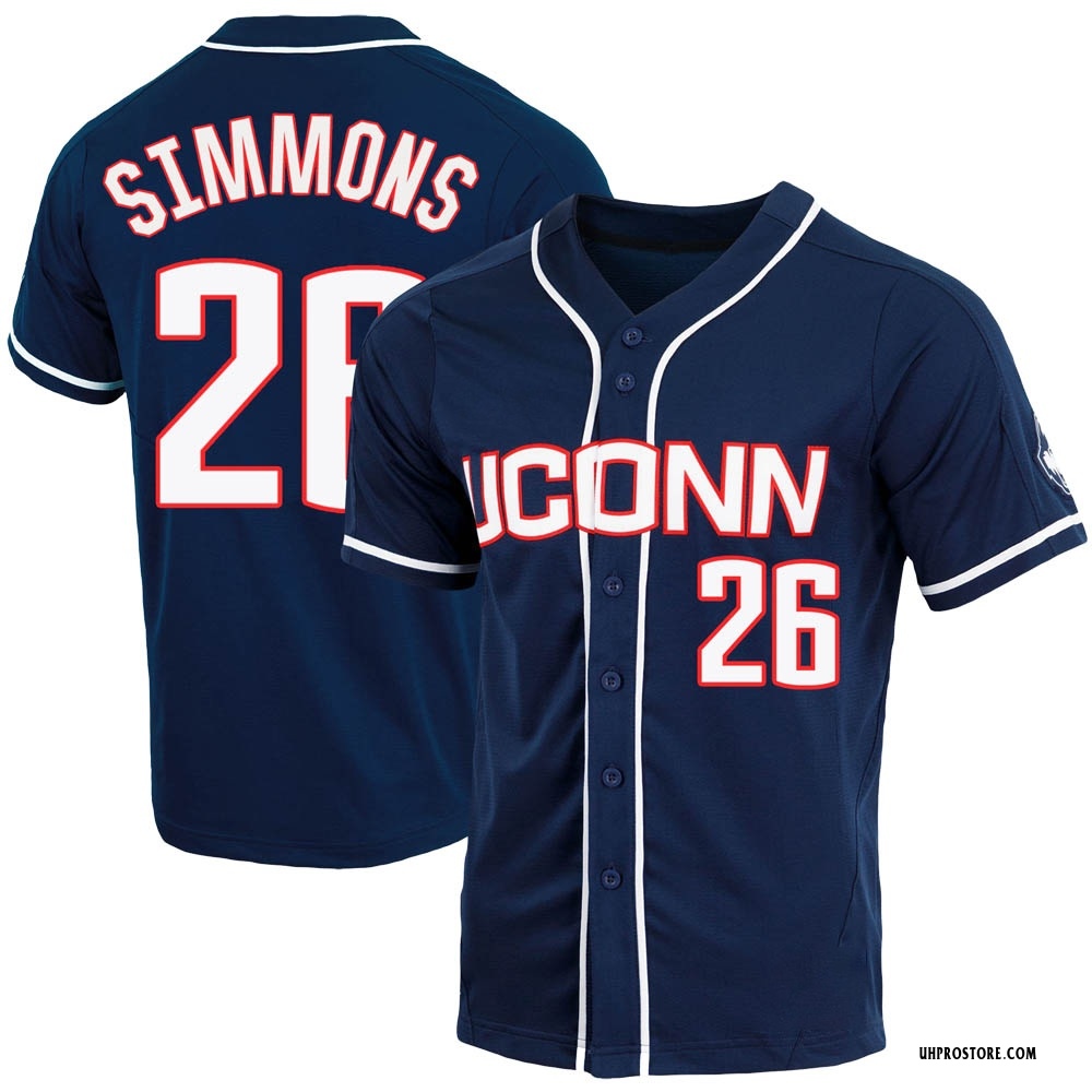 Men's T.C. Simmons UConn Huskies Replica Full-Button Baseball Jersey - Navy