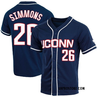 Men's T.C. Simmons UConn Huskies Replica Full-Button Baseball Jersey - Navy