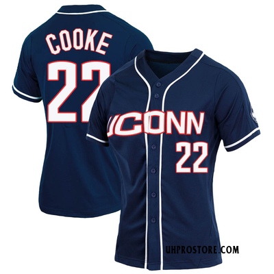 Women's Ian Cooke UConn Huskies Replica Full-Button Baseball Jersey - Navy