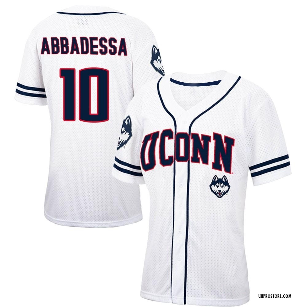 Women's Jude Abbadessa UConn Huskies Replica Colosseum /Navy Free Spirited Baseball Jersey - White