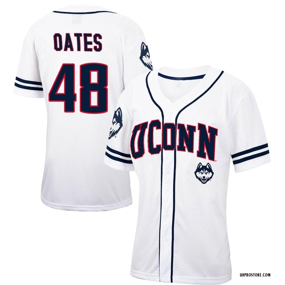 Women's Michael Oates UConn Huskies Replica Colosseum /Navy Free Spirited Baseball Jersey - White