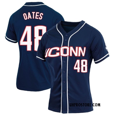Women's Michael Oates UConn Huskies Replica Full-Button Baseball Jersey - Navy