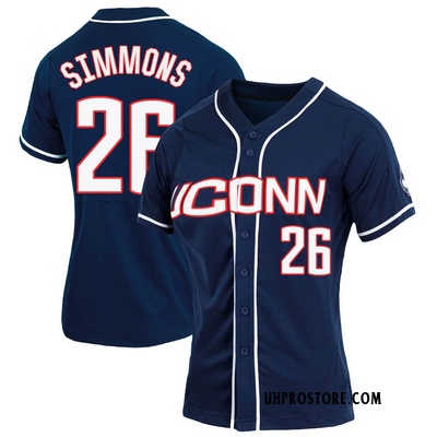 Women's T.C. Simmons UConn Huskies Replica Full-Button Baseball Jersey - Navy