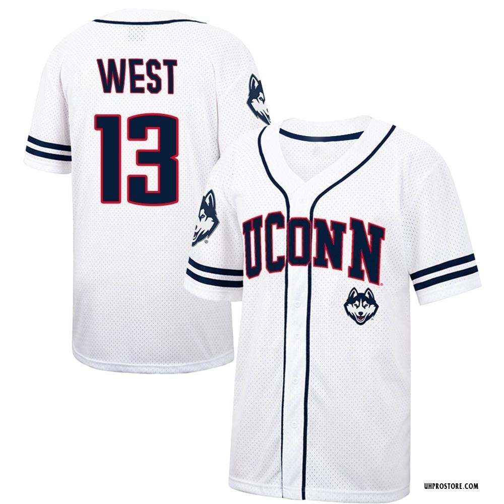 Youth Charlie West UConn Huskies Replica Colosseum /Navy Free Spirited Baseball Jersey - White