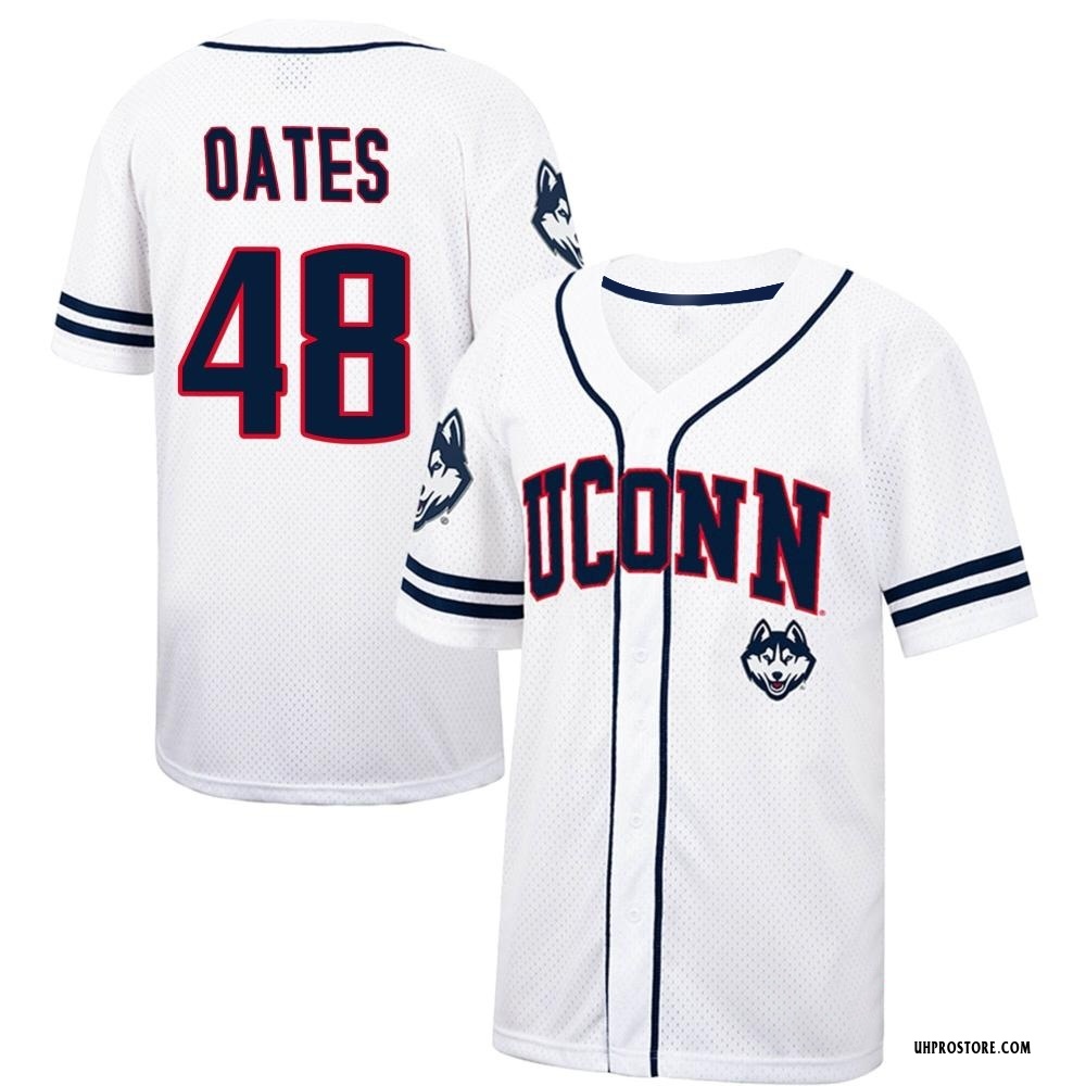 Youth Michael Oates UConn Huskies Replica Colosseum /Navy Free Spirited Baseball Jersey - White