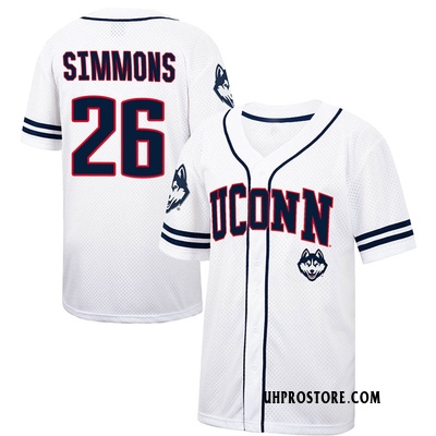 Youth T.C. Simmons UConn Huskies Replica Colosseum /Navy Free Spirited Baseball Jersey - White